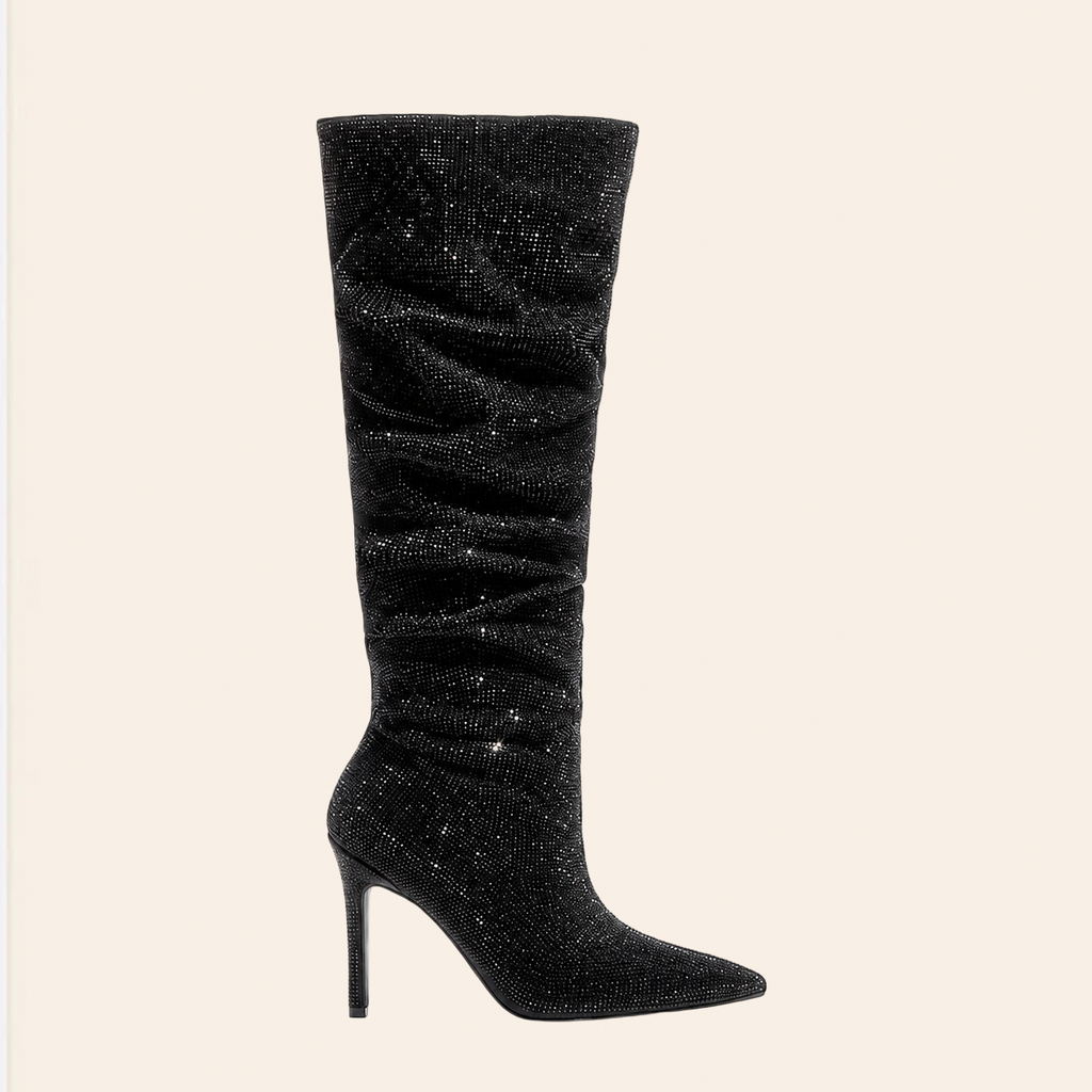 Isadora — Bottes Hautes à Strass Noires