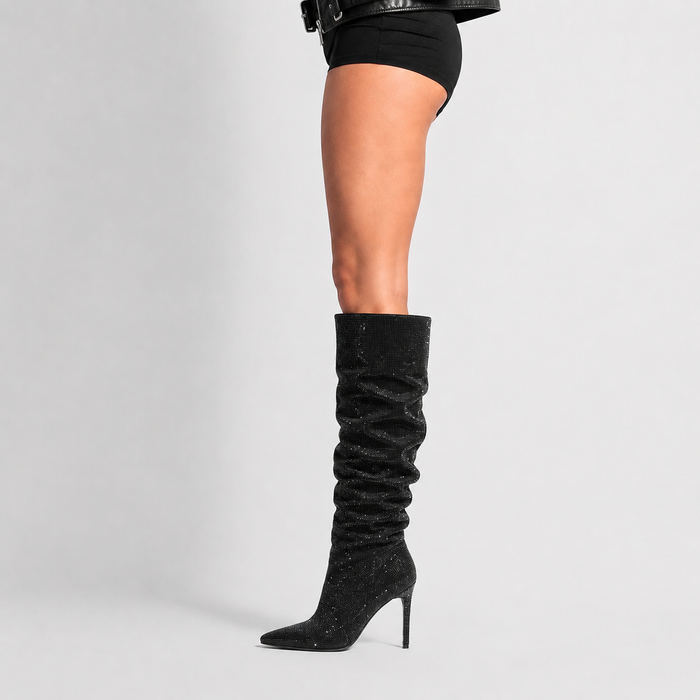 Isadora — Bottes Hautes à Strass Noires