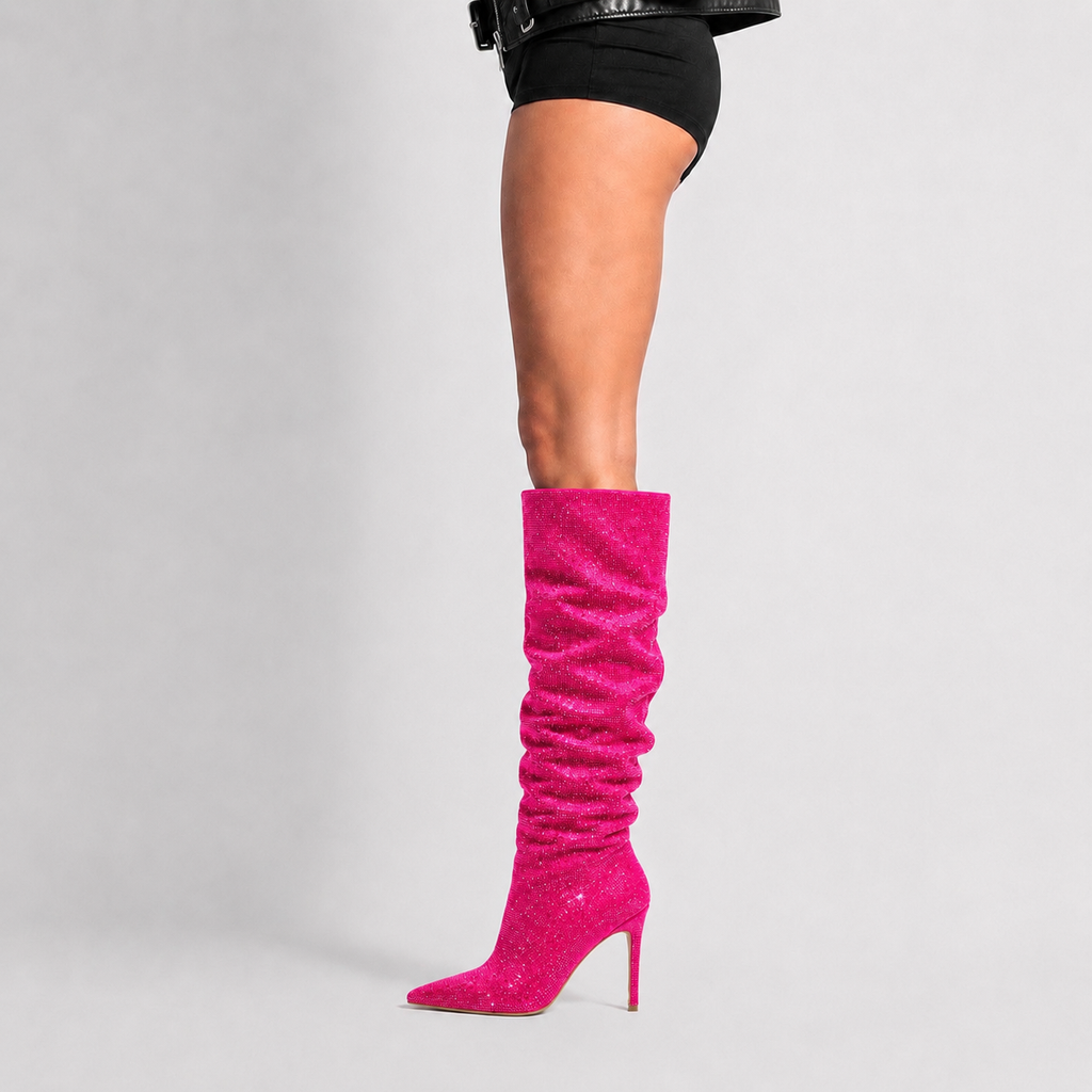 Isadora — Bottes Hautes à Strass Roses