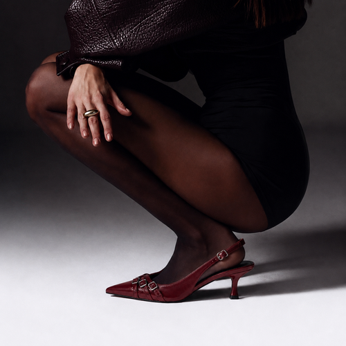 Benita — Escarpins Slingback Vernis Bordeaux