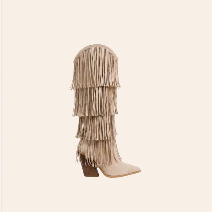 Vittoria — Santiags à Franges Beige