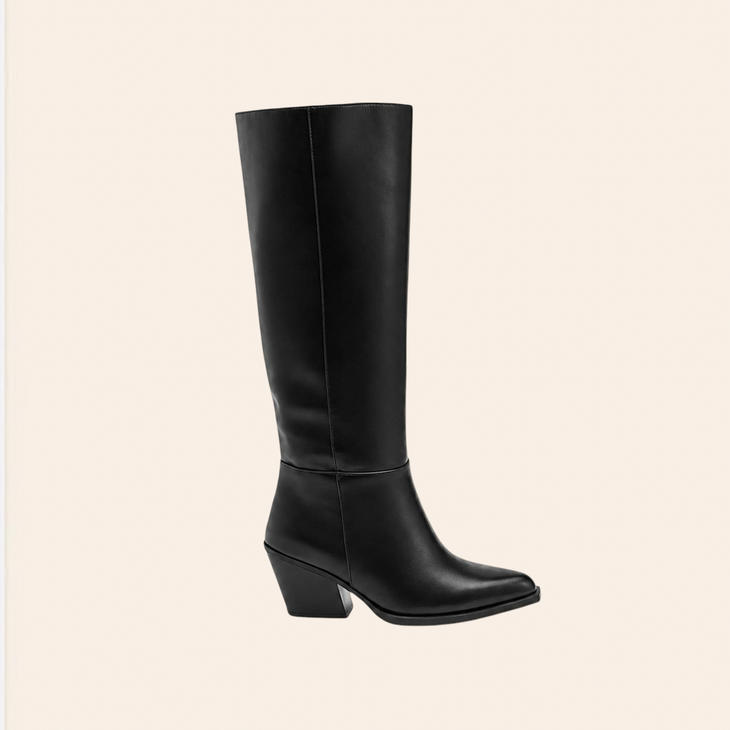Carmela — Bottes Hautes à Talon Western Noires