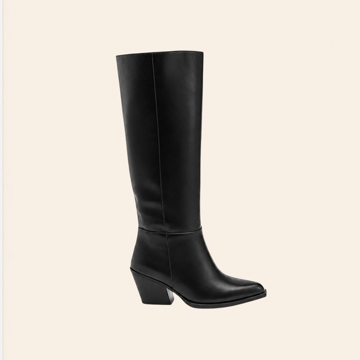 Carmela — Bottes Hautes à Talon Western Noires