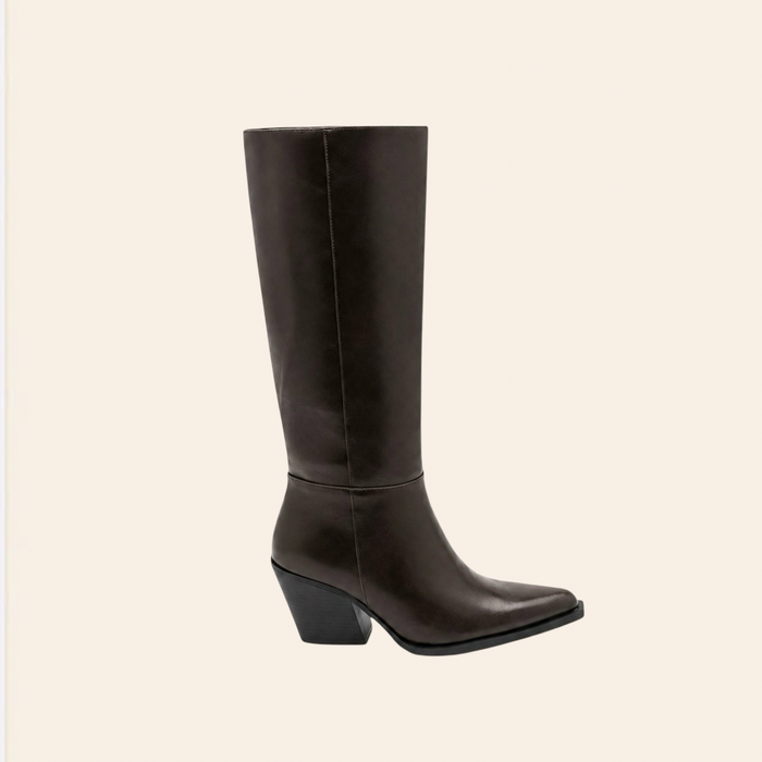 Carmela — Bottes Hautes à Talon Western Marrons