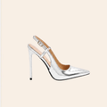 Valeria — Escarpins Slingback Vernis Argentés