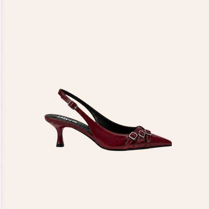 Benita — Escarpins Slingback Vernis Bordeaux