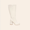 Lili — Bottes Hautes à Plateforme Blanches