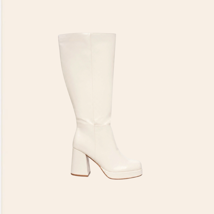 Lili — Bottes Hautes à Plateforme Blanches
