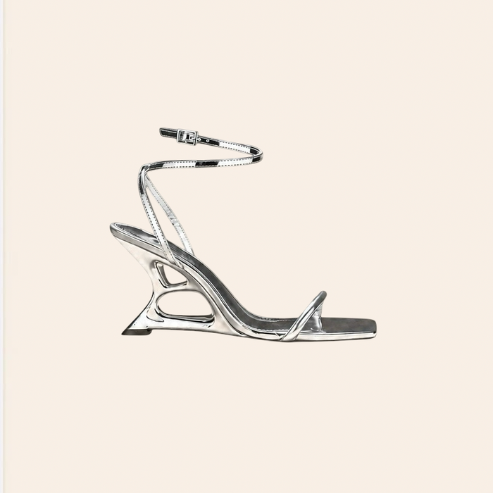 Sorella — Sandales à Talons Sculpturaux Argentées