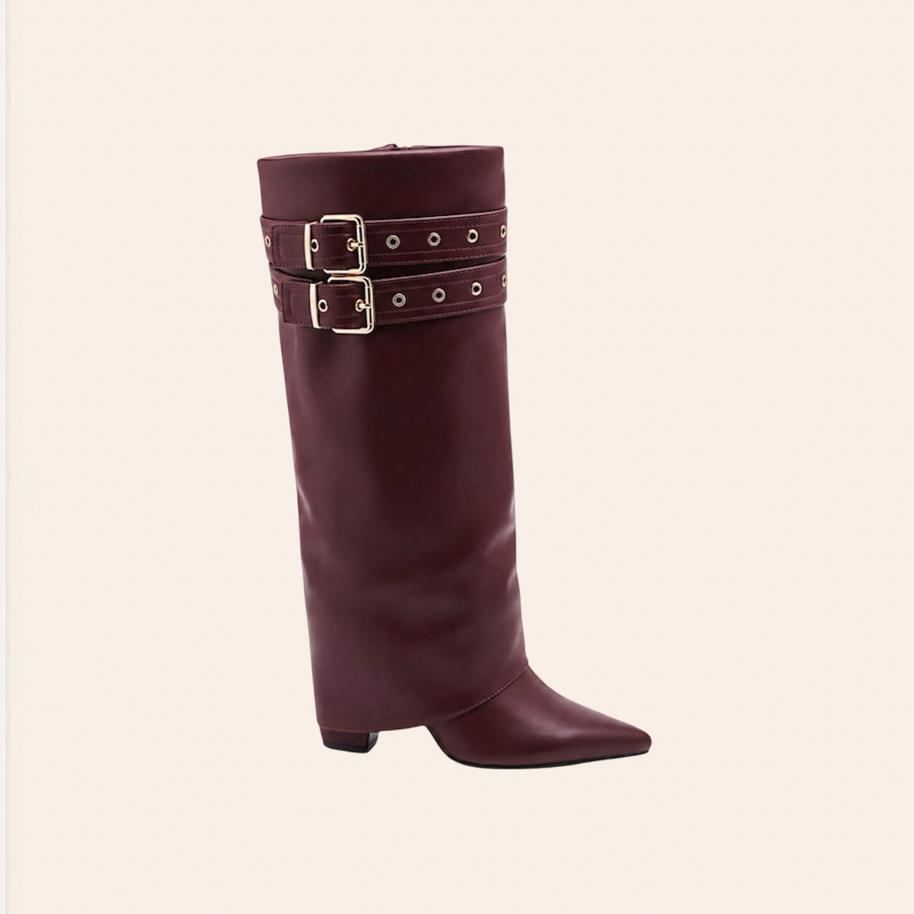 Lylou — Bottes Hautes à Doubles Boucles Bordeaux