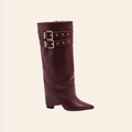 Lylou — Bottes Hautes à Doubles Boucles Bordeaux