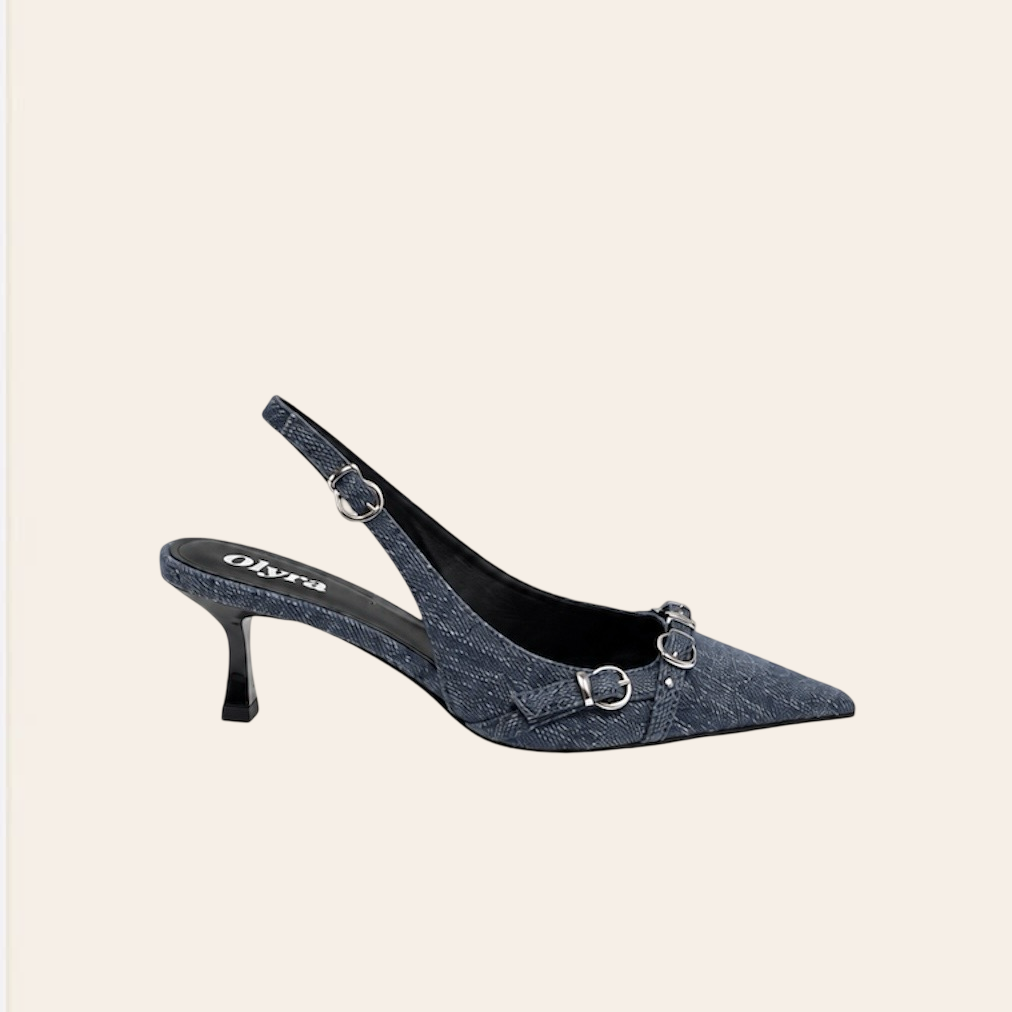 Azael Escarpins Slingback en Denim