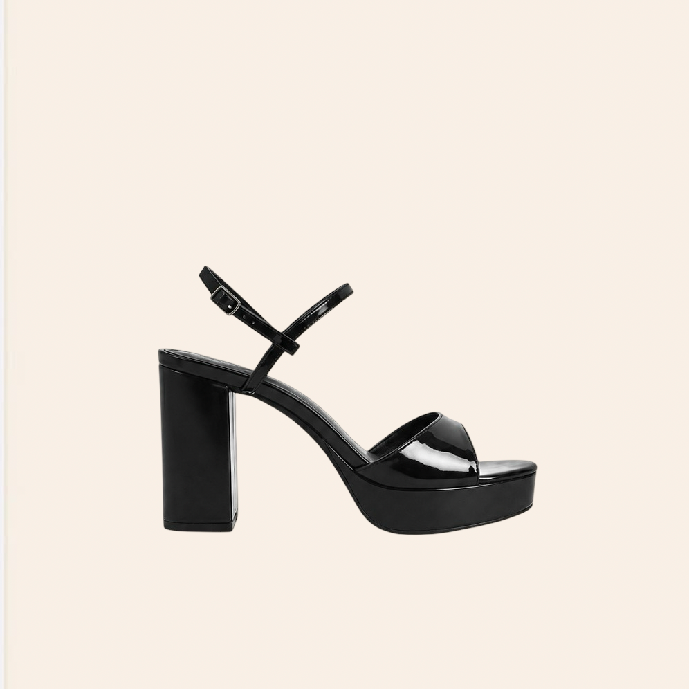 Elée — Sandales à Talons Plateforme Noires