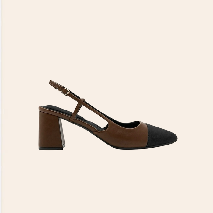 Kiara — Escarpins Slingback Marrons/Noirs