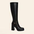 Charlotte — Bottes Hautes à Plateforme et Boucle Noires